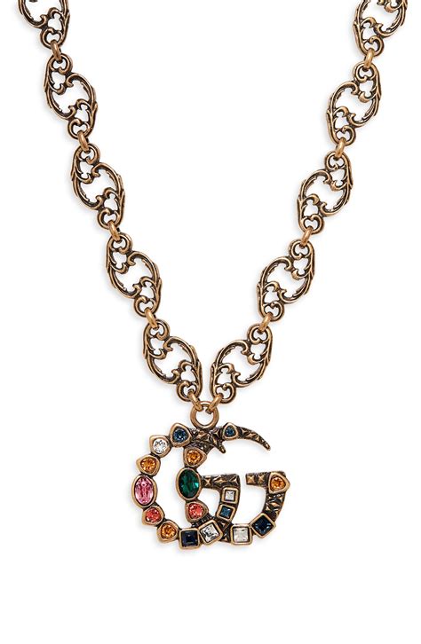 gucci crystal necklace for women|Gucci chain necklaces for women.